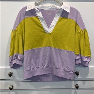 Kate Spade Frozen Lilac Stripe Polo Knit Tee